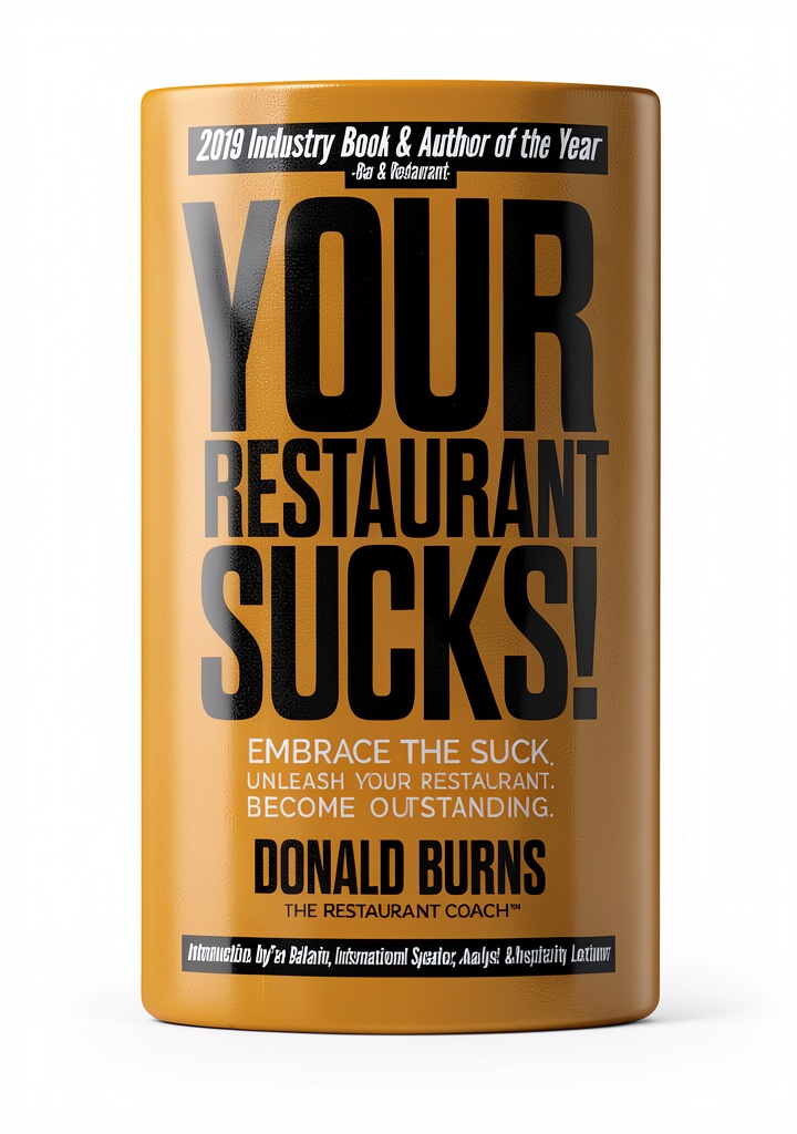'Restaurant management book cover on a tablet screen'