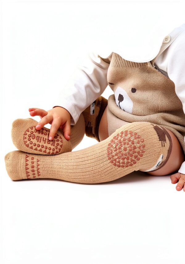 Pavo Anti Skid Knee High Socks for Toddlers Boys Girls-2