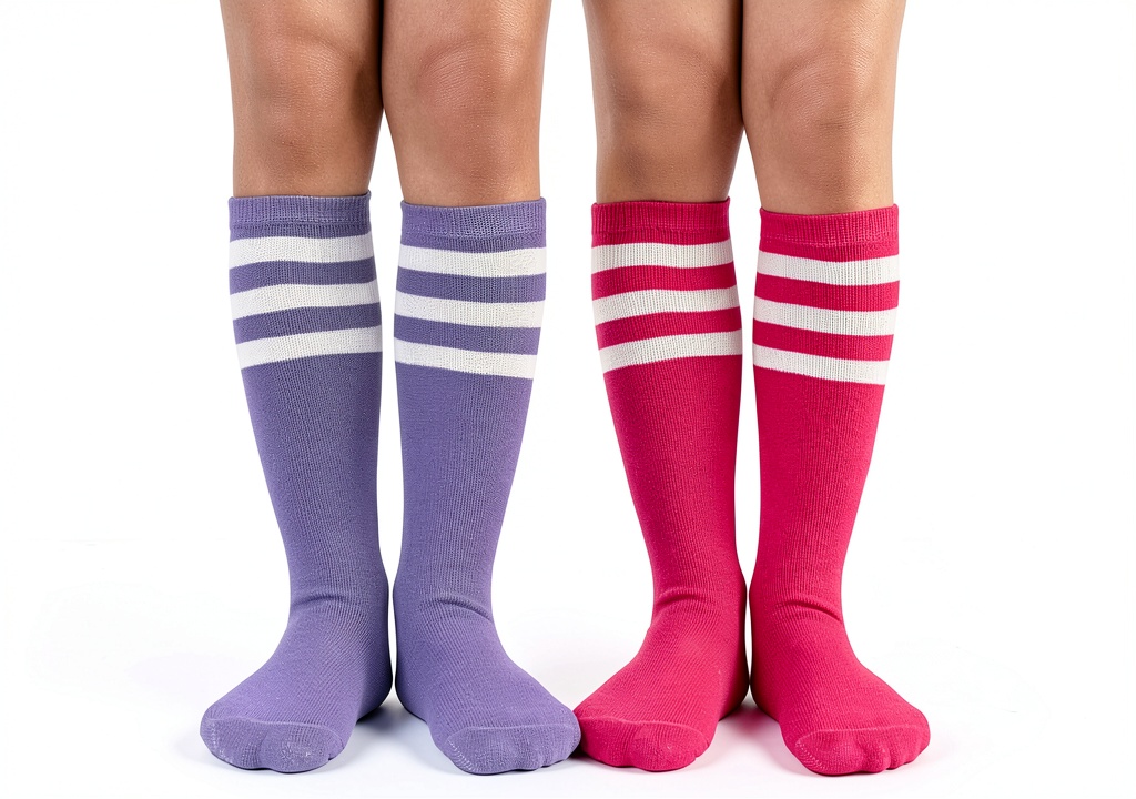 Kids wearing knee-high socks during soccer practice showing stay-put performance
