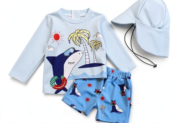 Baby Boys Rash Guard Set Polyester UPF 50 Sun Protection-0