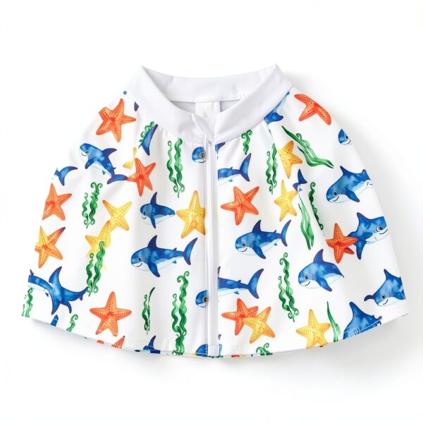 Baby Boys Swim Set Polyester Quick Dry Shark Sailboat Design-2