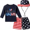 Boys Rash Guard Swimsuits UPF 50 Sun Protection Quick Dry-0