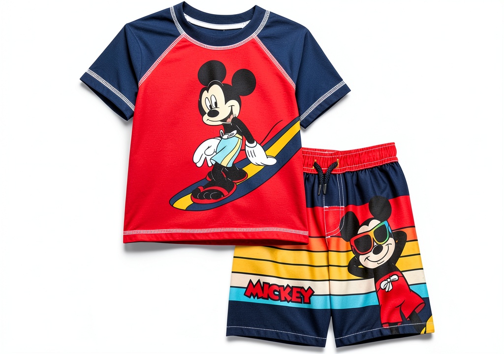 Dreamwave Disney boys rash guard set in red and black Jack Skellington design
