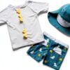 Boys Dinosaur Rash Guard Swimsuit UPF 50 Navy Sun Protection-1