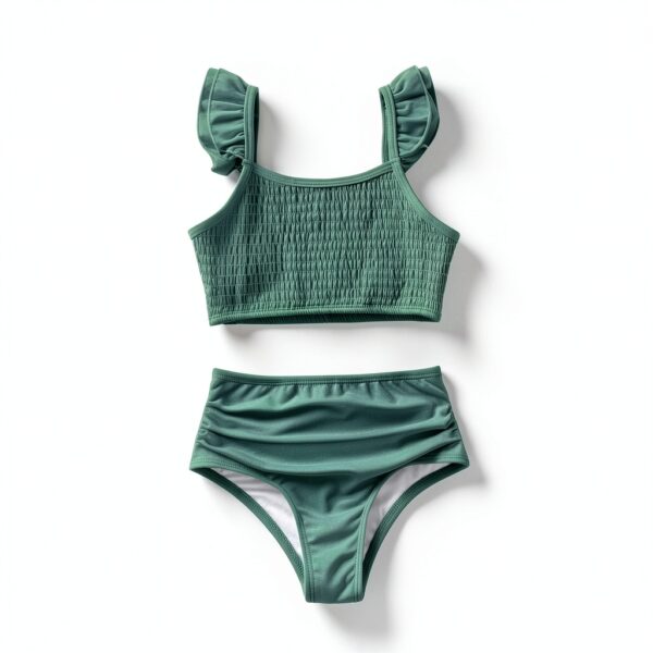 Green Family Matching Swimsuits Comfortable Quick-Dry Fabric-4