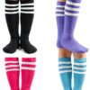 Kids Soccer Socks Cotton Spandex Striped Design Girls Boys-0