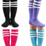 Kids Soccer Socks Cotton Spandex Striped Design Girls Boys-0