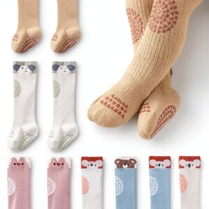 Pavo Anti Skid Knee High Socks for Toddlers Boys Girls-0