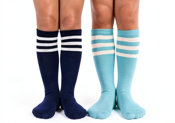 Zando Blue Knee High Socks Boys Soccer Breathable Cotton