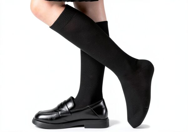 Girls Knee High Socks Soft Cotton Seamless Toe 3 Pairs-0