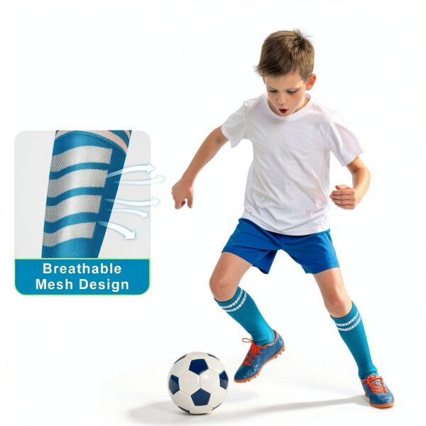 Kids Soccer Socks Polyester Spandex Youth Sports Knee High-5
