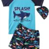 Baby Boys Swimwear Set Polyester Spandex Sun Protection-0
