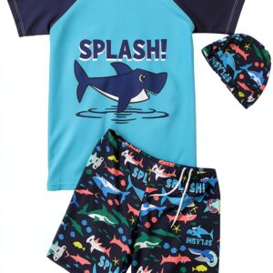 Baby Boys Swimwear Set Polyester Spandex Sun Protection-0