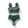 Green Family Matching Swimsuits Comfortable Quick-Dry Fabric-3
