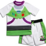 Bentex Toy Story Boys UPF 50 Swim Set Rash Guard Shorts-0