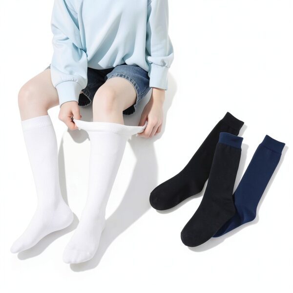Boys Knee High Socks Cotton School Uniform 5 Pack-4