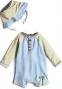 Mud Pie Baby Boys Rash Guard Set Nylon Spandex Seersucker-0