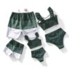 Green Family Matching Swimsuits Comfortable Quick-Dry Fabric-2