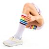 Kids Soccer Socks Cotton Spandex Striped Design Girls Boys-5
