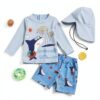 Baby Boys Rash Guard Set Polyester UPF 50 Sun Protection-1