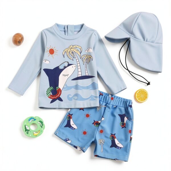 Baby Boys Rash Guard Set Polyester UPF 50 Sun Protection-1