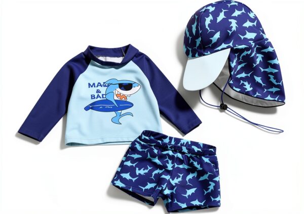 Baby Boys Rash Guard Swimsuits UPF 50 Sun Protection-0
