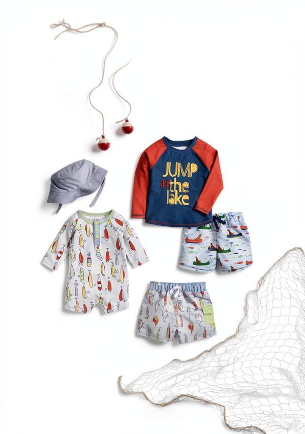 Fishing Lure Rash Guard Set Mud Pie Baby Boys Sun Protection-5