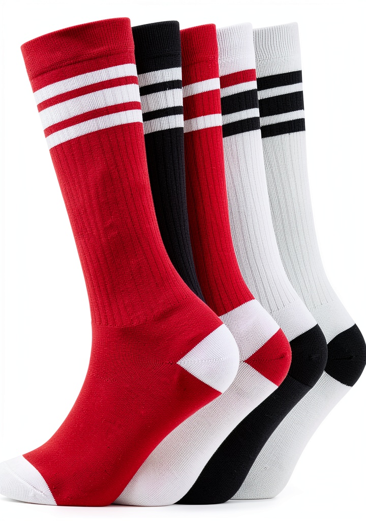 NEVSNEV boys knee high socks in multiple colors displayed on a flat surface
