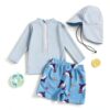 Baby Boys Rash Guard Set Polyester UPF 50 Sun Protection-3