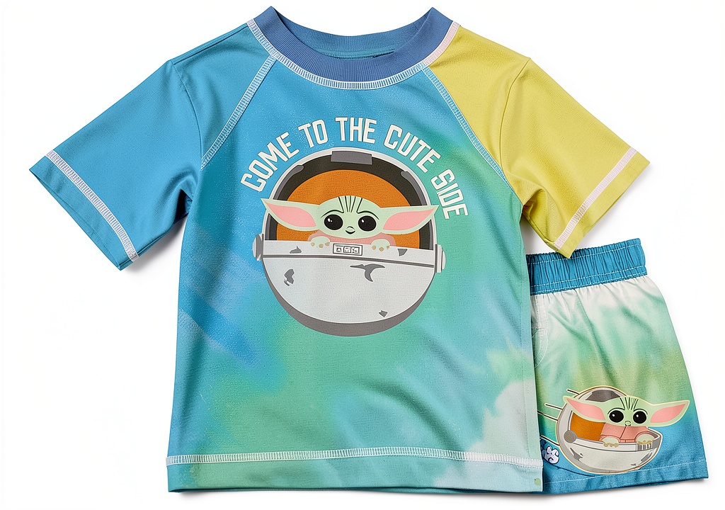 Star Wars toddler boys rash guard set in green