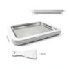 MRGIINRI Rolled Ice Cream Maker Kit White 9x7 Tray with Spatulas-2