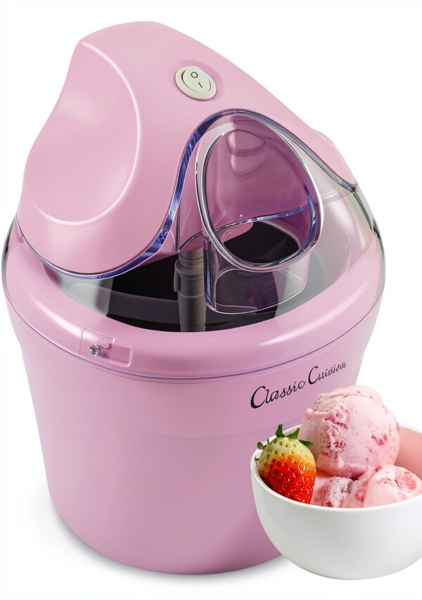 Classic Cuisine Pink 1-Quart Ice Cream Maker Compact Design-0