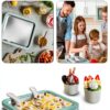 MRGIINRI Rolled Ice Cream Maker Kit White 9x7 Tray with Spatulas-3