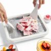 MRGIINRI Rolled Ice Cream Maker Kit White 9x7 Tray with Spatulas-1