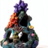 Fish Tank Decoration EVELOMO with Mountain, Starfish Barrel, 6 Plants-5