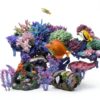 Fish Tank Decoration EVELOMO with Mountain, Starfish Barrel, 6 Plants-6