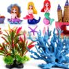 Mermaids Castle Fish Tank Decorations Calofun 28‑Pack Pink Décor-0