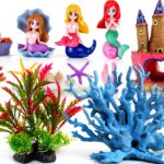 Mermaids Castle Fish Tank Decorations Calofun 28‑Pack Pink Décor-0