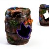 Fish Tank Decoration EVELOMO with Mountain, Starfish Barrel, 6 Plants-3