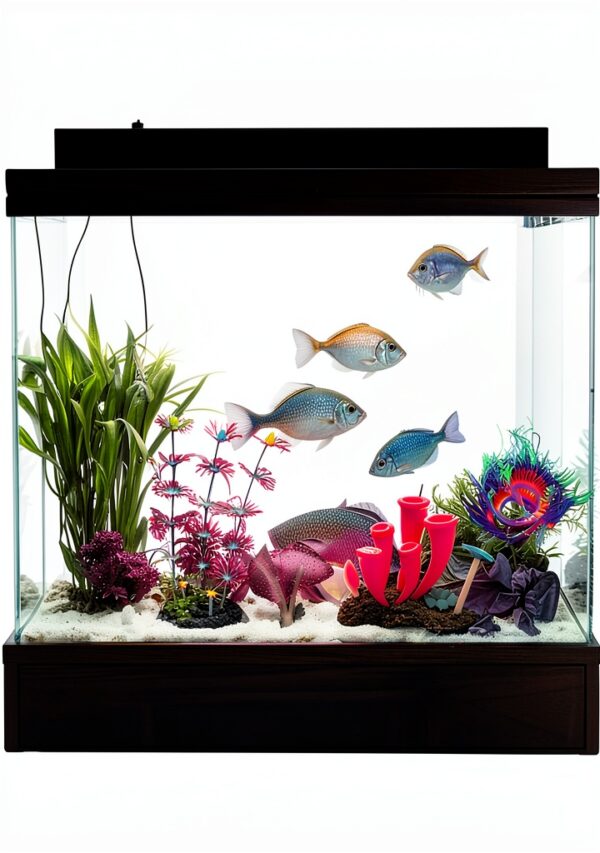 Aquarium Fish Tank Decorations ZtohPyo Silicone Glow 4 Piece Set-1