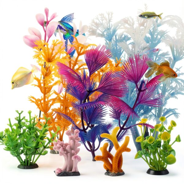 Fish Tank Decorations Plants Resin Coral PietyPet 8 Piece Set 830 MP-5