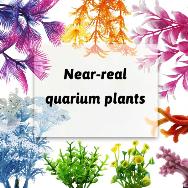 Fish Tank Decorations Plants Resin Coral PietyPet 8 Piece Set 830 MP-2